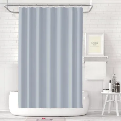 Produktbild von Duschvorhang 180 x 180 cm, schimmelresistent, wasserdicht und abwaschbar, aus PEVA, mit 12 Duschringen, grau
