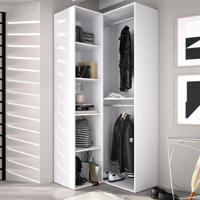 Immagine prodotto di Dmora Guardaroba Grande Anzino 84.5x205h cm Bianco, Appendiabiti 7 Vani