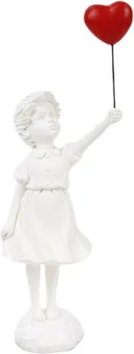 Productafbeelding van Figur: Vliegende ballon, meisje – Hars sculptuur voor moderne decoratie