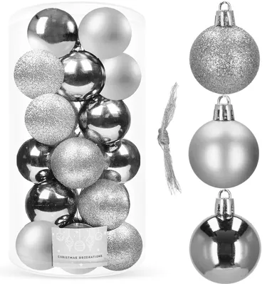 Imagen del producto de Adornos navideños | 20 unidades | 4 cm | Plateado