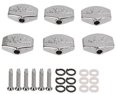 Imagen del producto de 6 afinadores para guitarra, clavijas, botones, mecanismos, piezas de repuesto, perillas, metal, tallados, de gran tamaño