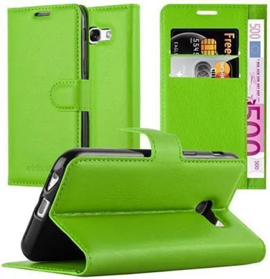 Produktbild von Cadorabo Hülle für Samsung Galaxy A3 2017 Schutz Hülle in Grün Handyhülle Etui Case Cover Magnetverschluss