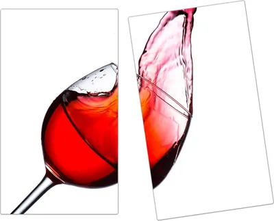 Produktbild von Spritzschutz Herdabdeckplatte Schneidebrett aus Glas Rotwein schüttet aus 2-Teilig (60x52cm)