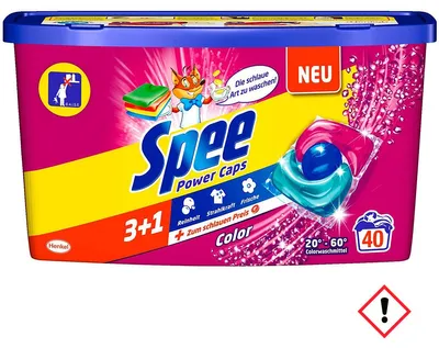 Produktbild von Spee Power Caps Color Waschmittel für Buntwäsche 40 WL 4in1 480g