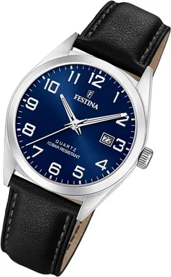Produktbild von Festina Analog Armband-Uhr Herren F20446/2 Leder Uhr schwarz Klassik UF20446/2