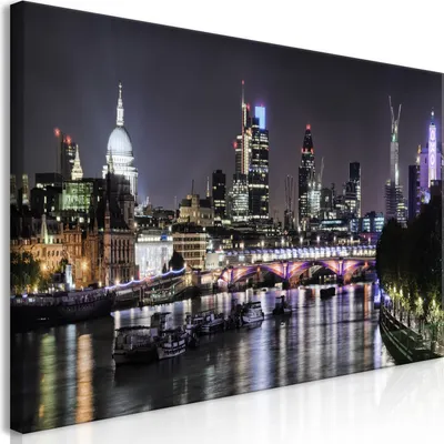 Produktbild von Wandbild Mega XXXL London 250x125 cm Einteiliger XXL-Format Kunstdruck zur Selbstmontage Leinwandbilder moderne Bilder DIY Wanddekoration Wohnung Deko City Stadt Panorama England d-B-0336-ak-e