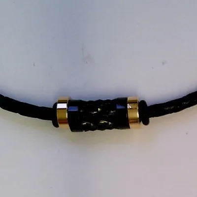 Produktbild von CEM ST9-152K 4-202969-001 Herren Halskette Collier Leder Edelstahl 50cm