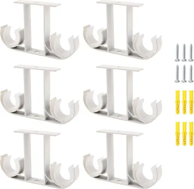 Produktbild von Deckenmontagehalterungen doppelte Vorhanghalter - Hängende Stützen für 23 mm-26 mm Vorhangstangen (weiß)