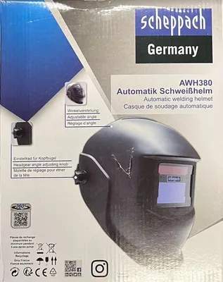Produktbild von Scheppach AWH380 Automatik Schweißhelm Schweißschild Schutzhelm Schweißschirm Schwarz