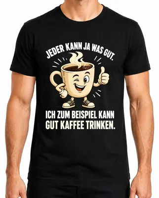 Produktbild von Jeder kann ja was gut Ich kann gut Kaffee Statement Sarkasmus Herren T-Shirt, Schwarz, 3XL