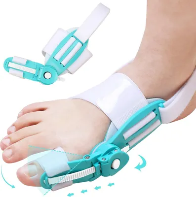 Produktbild von Hallux Valgus Korrektur, Verstellbar Hallux Valgus Schiene, Ballenzehen Korrektur, mit Rutschfestem Fersenriemen, Linderung von Schmerzen bei Hallux Valgus, für Fußprobleme,Tag & Nacht