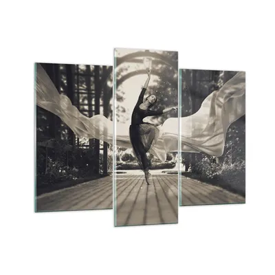 Produktbild von Bilder auf glas - 3 Teile - Ballerina Tanz Luft - 130x100cm - Glasbilder - Wandbilder - Bilder - zum Aufhängen bereit - Wanddekoration aus Glas - Glas Bilder - Wandbild auf Glas - GCB130x100-4945