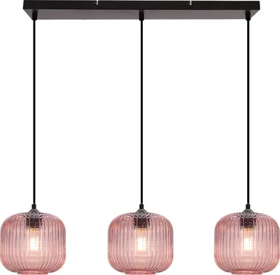 Produktbild von Olucia - CHARLOIS - Pendelleuchte - Rosa / Schwarz - 3 Lampen