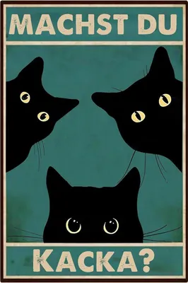 Produktbild von Badezimmer Wanddekoration Schwarze Katze Schild 30x20cm lustig