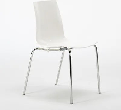 Immagine prodotto di Lollipop Grand Soleil Sedie Sedia da bar Cucina Gambe d'acciaio Impilabile - Bianco