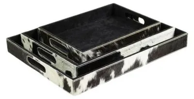 Imagen del producto de Mars & More: Bandejas rectangulares para servir, diseño y blanco (juego de 3)