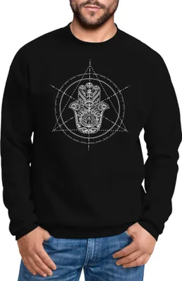 Produktbild von Sweatshirt Herren Hamsa Hand der Fatima Glücksbringer Symbol Neverless® schwarz 4XL