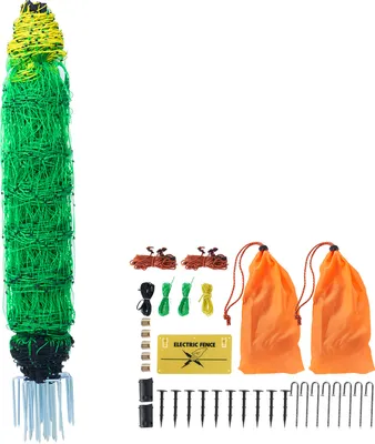 Obrázok produktu pre VEVOR elektrická ohradníková sieť, 0,88 x 49,98 m, PE ohradníková sieť so stĺpikmi a dvojitými hrotmi, praktická prenosná sieť pre kozy, ovce, jahňatá, jelene, ošípané, psy, na použitie na dvore