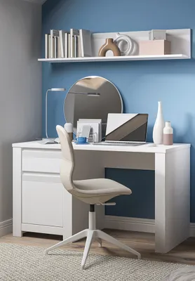 Produktbild von Schreibtisch und Wandboard weiß NAVA-129 2-teilig