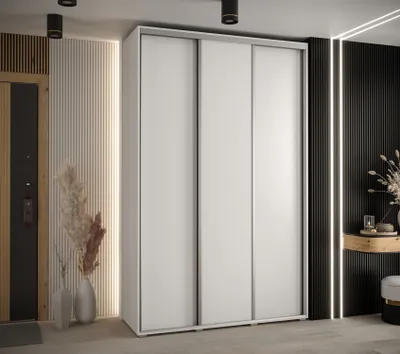 Produktbild von Kleiderschrank YVONA 1 - 150/45 cm, weiß/silber