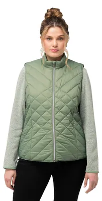 Immagine prodotto di Ulla Popken, abbigliamento da donna, taglie forti, gilet imbottito HYPRAR, idrorepellente, colletto alto