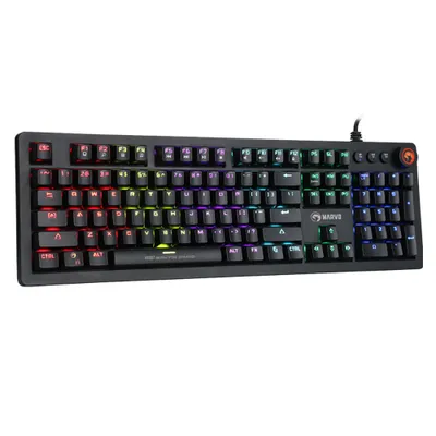 Obrázok produktu pre Marvo KG917, americká klávesnica, herná, podsvietená, drôtová (USB), čierna, mechanická, PUBG klávesy