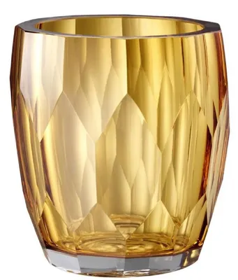 Produktbild von Casa Padrino Luxus Deko Glas Vase Gelb Ø 12 x H. 14 cm - Luxus Qualität