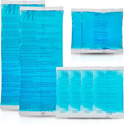 Produktbild von Meisterhome® Kalt Warm Kompressen Set - für Kälte und Hitze – Verschiedene Größen - Mehrfachkompressen - Wiederverwendbar - Hot Cold pack - für Kühlschrank und Mikrowelle, Model:8er Set