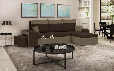 Produktbild von Ecksofa DAKOTA2 mit Schlaffunktion - Dunkelbraun/Hellbraun