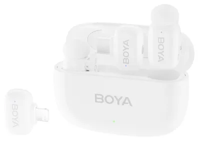 Obrázek produktu pro BOYA Mini, Klopový mikrofon, Kondenzátorový mikrofon, Všesměrový, 20 - 20000 Hz, S montáží na kameru, Bílá