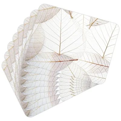 Obrázok produktu pre Podložka sada 8 kusov 40x30 cm listy 1, podložka na stôl umývateľná - tepelne odolná korková podložka odoláva teplotám 100 °C