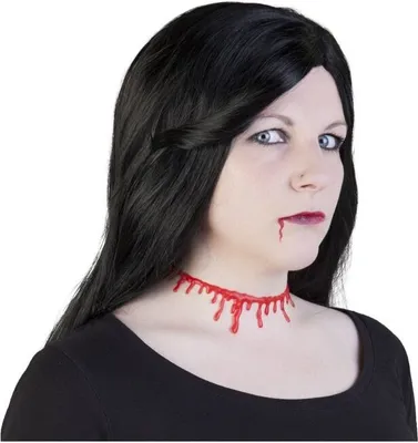 Produktbild von Halskette mit Bluttropfen-Optik als Faschingsschmuck für Halloween und Mottopartys