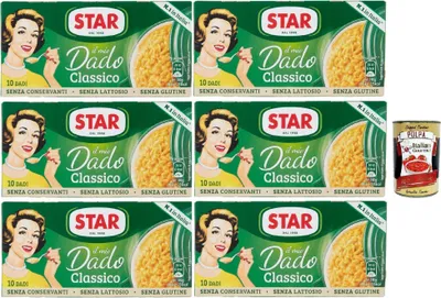 Produktbild von Star il mio Dado Classico 10 Dadi, Suppenwürfel Brühe klassisch reich an Geschmack, 6x 100 g + Italian Gourmet polpa 400g