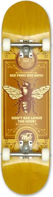 Produktbild von MOB Skateboards Bee 8.0 - Komplettboard 31 x 8 Zoll - Holzboard aus 7 Schichten Ahornholz - fertig montiertes Skateboard - Gelb