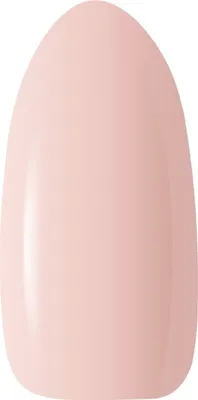 A single, light pink almond-shaped nail polish swatch against a white background.