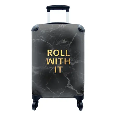 Produktbild von MuchoWow® Koffer Handgepäck Trolley Rollkoffer Kleine Reisekoffer mit 4 Rollen - Zitate - Sprichwörter - Gold - Marmor - Cabin Size < 55x40x23 cm & 55x40x20 cm - Fotokoffer - Kabinenkoffer - Boardgepäck - Reise-Box - Reisekoffer - Reisegepäck - Koffer mit Bild - Trolley für Kinder