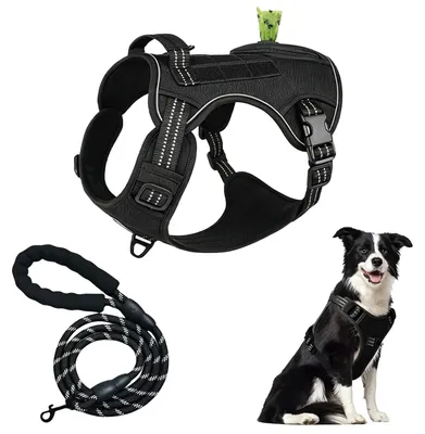 Produktbild von Reflektierendes Hundegeschirr mit Leine für mittelgroße Hunde, wasserdicht und atmungsaktiv
