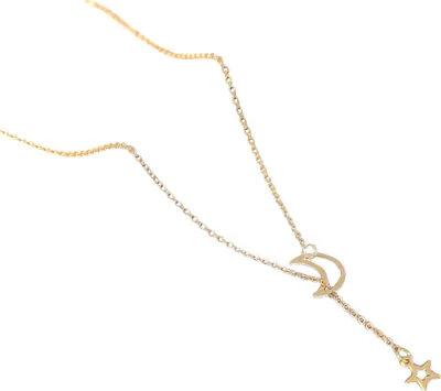 Produktbild von Einfache Charm Mond Stern Anhänger Halskette Choker Club Party Frauen Schmuck Geschenk-Golden