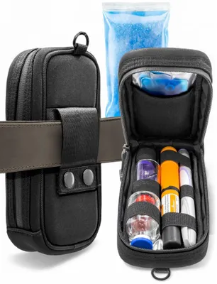 Isolierte Insulin-Kühltasche mit Stiftefach, inkl. Tragegurte