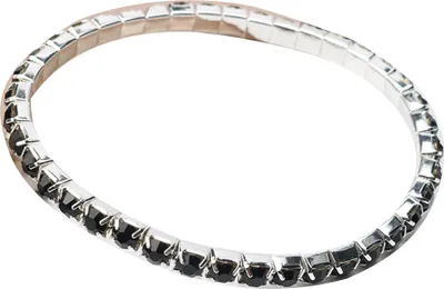 Produktbild von s Damen-Armband, einreihig, voller Strass-Intarsien, elastischer Armreif, Schmuck-Schwarz