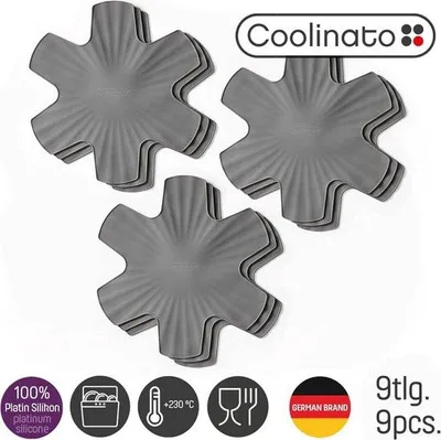 Immagine prodotto di Protezione in silicone per padelle, 35 cm, grigia, protezione per padelle e tegami, protezione per l'impilamento e il sostegno, protezione dal calore e dagli schizzi