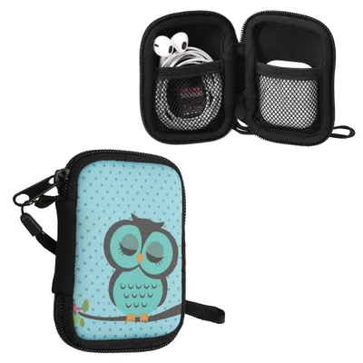 Produktbild von kwmobile In-Ear Kopfhörer Tasche kompatibel mit in-ear Headphones - Hülle Neopren Cover Case - Innenmaße - Etui in Türkis Braun Mintgrün