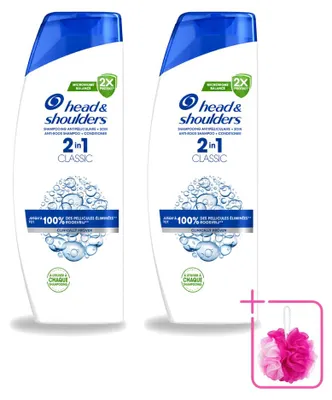 Obrázek produktu pro 2 balení šamponu Head & Shoulders Classic 2 v 1 proti lupům, objem 400 ml - výhodná sada, 2 kusy