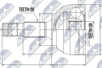 Produktbild von NTY Gelenksatz Antriebswelle Vorne Rechts Vorne Links passend für PEUGEOT 308 SW I (4E, 4H) NPZ-PE-028