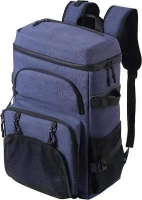 Obrázok produktu pre Chladiaci batoh 35 l, vodotesný, 33 x 22 x 48 cm, s otváračom na fľaše, na piknik, modrá