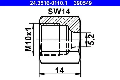 Produktbild von ATE Überwurfmutter 24.3516-0110.1 14,0mm