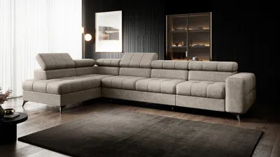 Produktbild von Modernes Ecksofa Pudding maxi - mit Schlaffunktion und verstellbaren Kopfstützen Links INFINITY 8