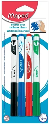 Obrázek produktu pro Maped 741312, 4 kusů, Černá, Modrá, Zelená, Červená, Vícebarevný, Polypropylen (PP), Střední, 1,5 mm