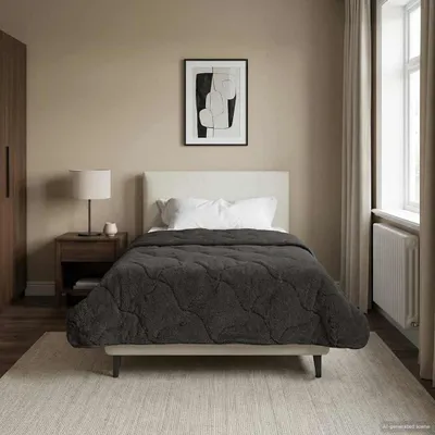Produktbild von Ganzjahresbettdecke Gepolstert Anthrazit 140 x 220 cm - Bettdecken DE1053