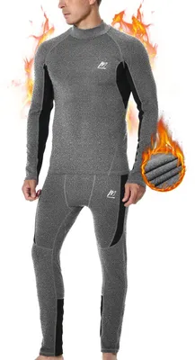 Imagen del producto de Ropa interior térmica para hombre, transpirable, talla M, color gris, ideal para días fríos